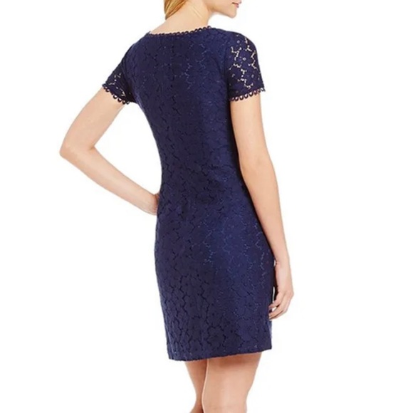 Adrianna Papell Navy Blue Sheath Dress, Size 4 - Picture 2 of 9